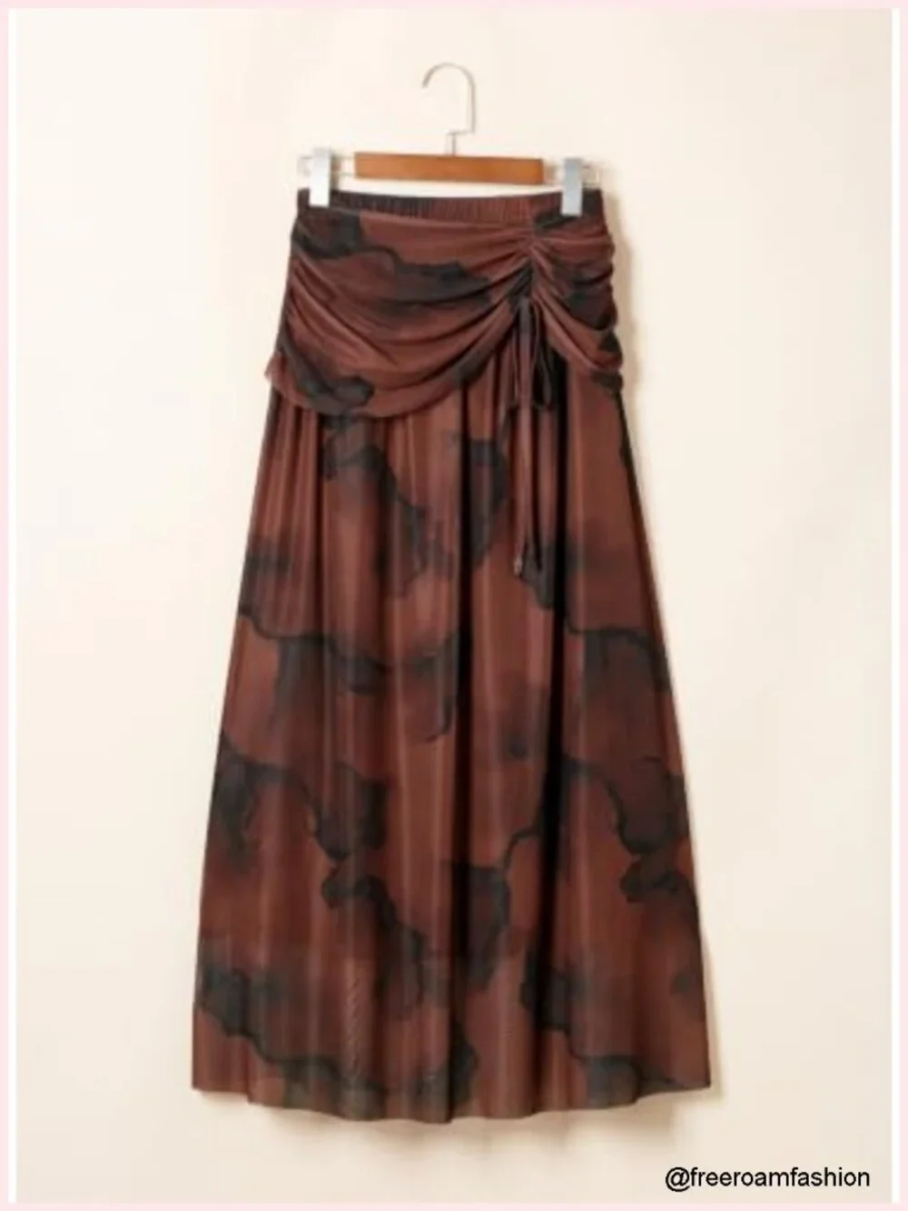 Boho Floral Print Maxi Skirt High Waist A-Line Chiffon Flowy